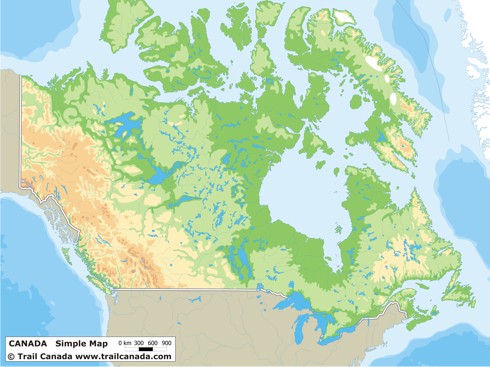 blank map of canada and usa. Blank Simple Map of Canada