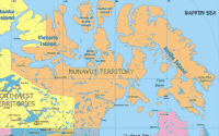 Map of Nunavut Territory Canada